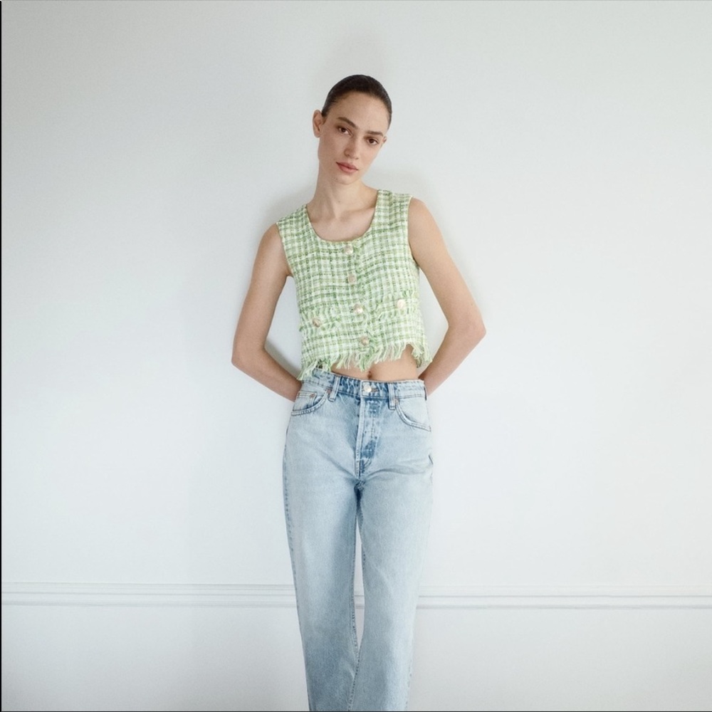 Zara green tweed set